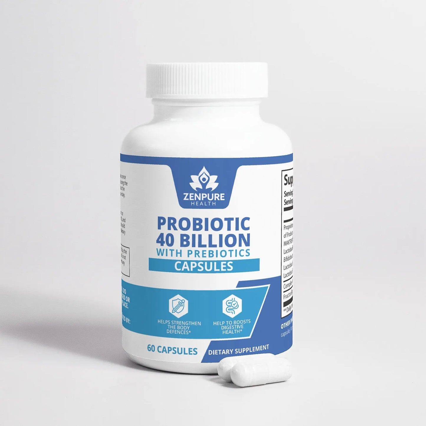 Probiotic 40 Billion with Prebiotics zenpure
