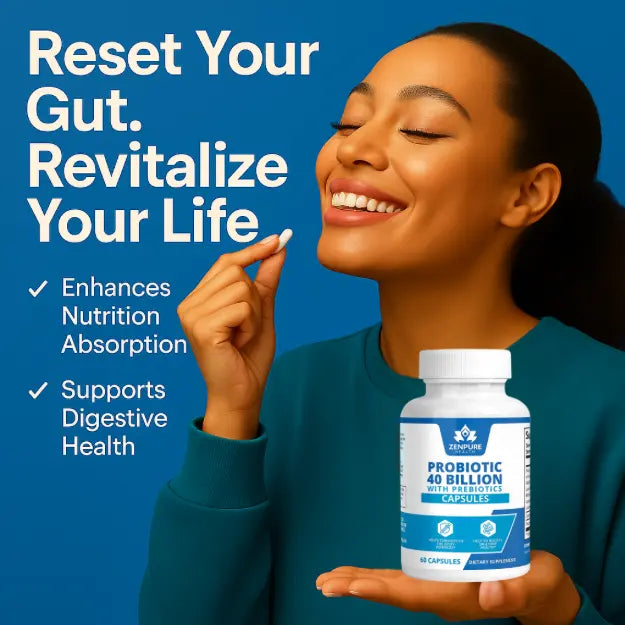 Probiotic 40 Billion with Prebiotics zenpure